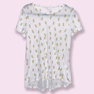 Zoe + Liv Pineapple Graphic Tee Short Sleeve Womens Size Large